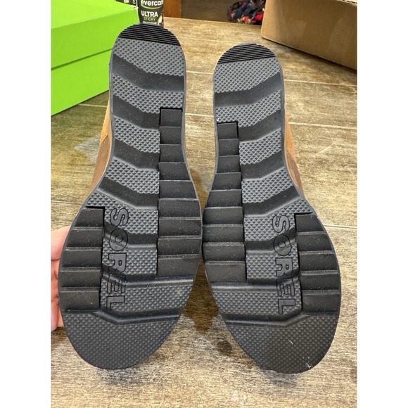 Sorel Women's Evie Leather Wedge Ankle Boot Suede Leather Brown Tan Size 7.5 - Picture 7 of 11